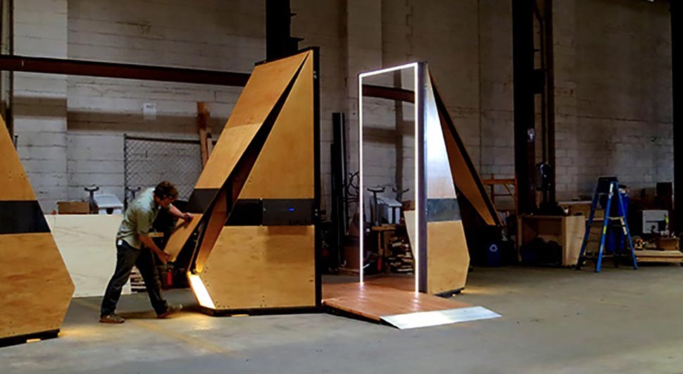Working on the 'Ourself' art installation at NextFab