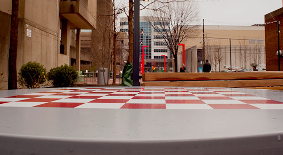 Outdoor game table made at NextFab makerspace