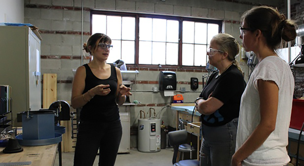 Melissa Guglielmo teaching the Introduction to Jewelry class at NextFab