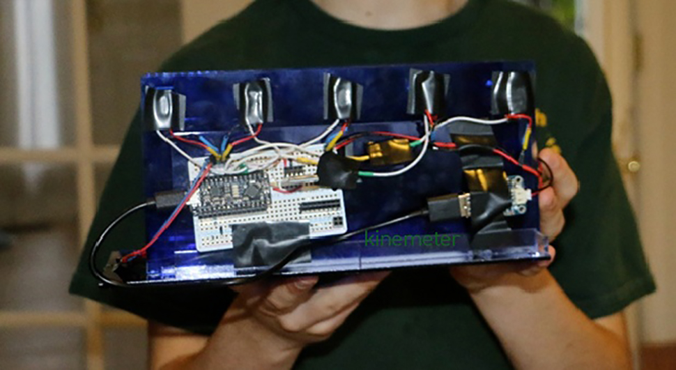 Close up of Kinemeter accelerometer