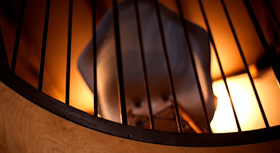 Handrail base close up