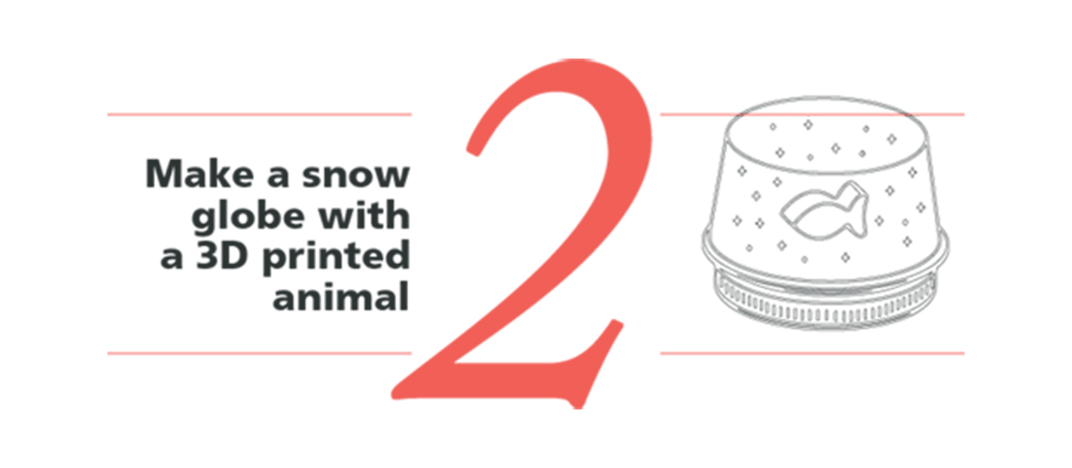 Make a snow globe with 3D printed animal at NextFab