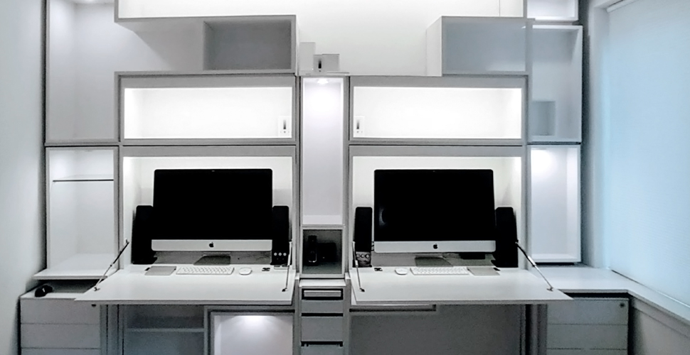 Modern wall units created at NextFab