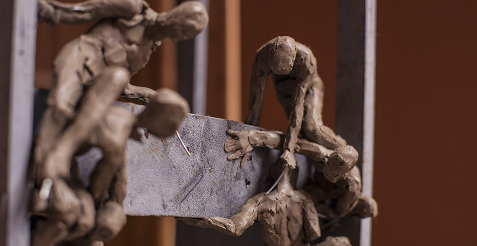 Clay sculpture at NextFab makerspace