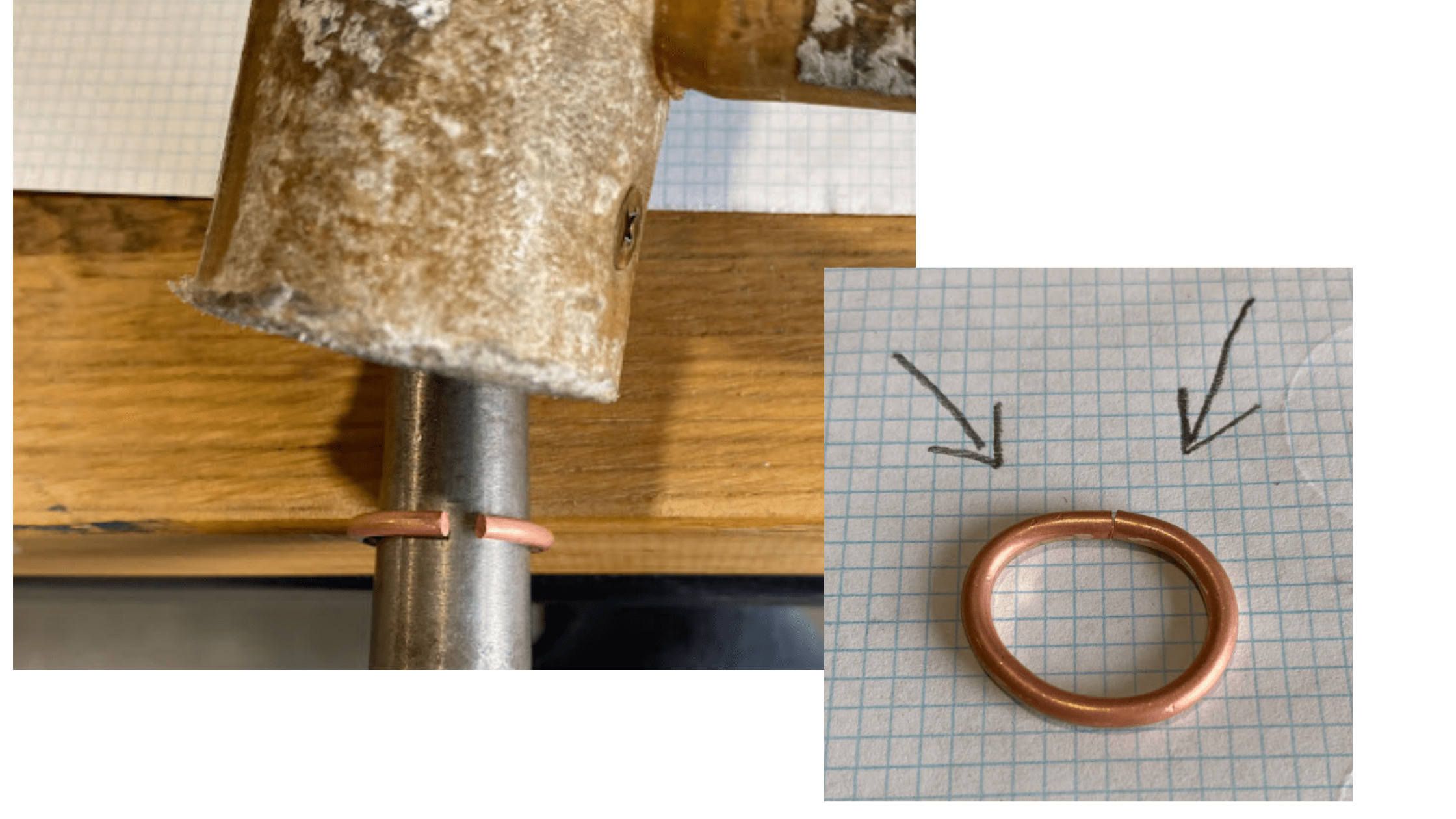 hammering the ring mandrel 